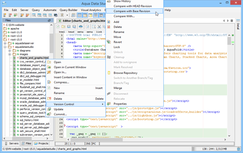 Subversion Compare with Base Revision in Aqua Data Studio